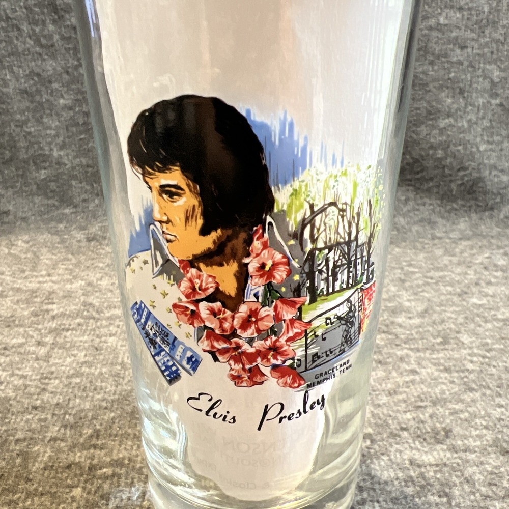 Vintage 5.5" ELVIS PRESLEY‎ Highball Glass Hawaii Graceland Souvenir